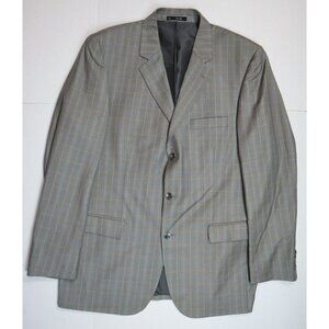 MEN'S GRAY PLAID WOOL BLAZER JACKET SPORT COAT - ARTURO CALLE - 44L